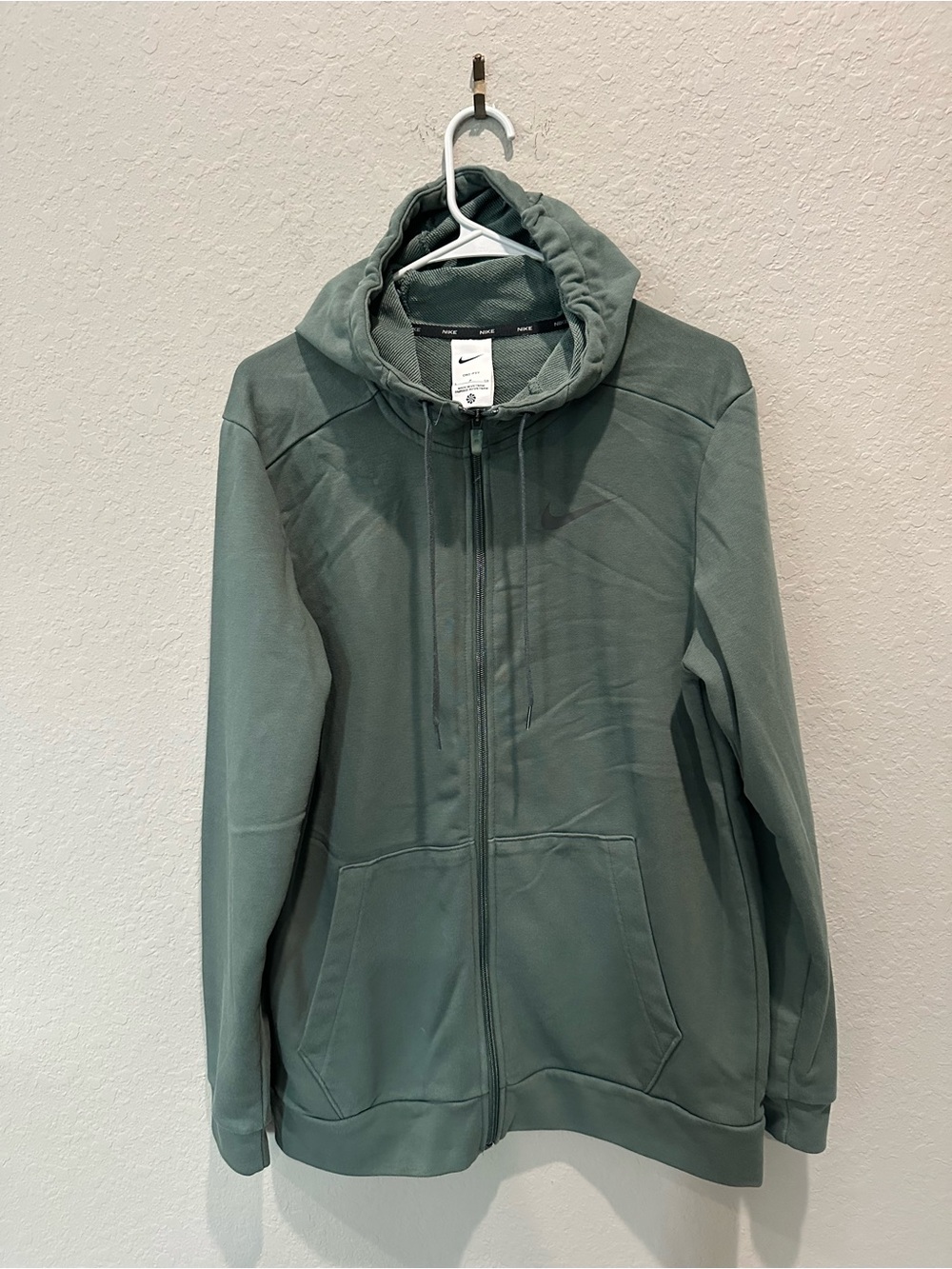 Nike Men’s Hooded Zip Up Jacket Green Sz S - See Description For Flaw